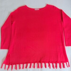 LILLY PULITZER NEON FLUORESCENTE PINK SWEATER TOP GIRLS SIZE XL SUPER BRIGHT